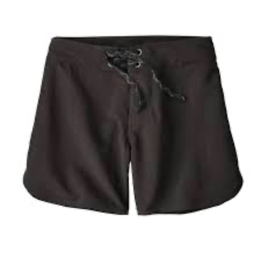 Patagonia Women Black Board Shorts Size 8 Swim Surf Dolphin Hem Lace Up Front
